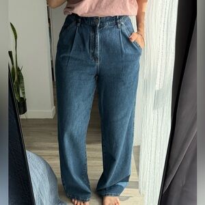 Massimo Dutti Dark Blue Wide Leg Jeans